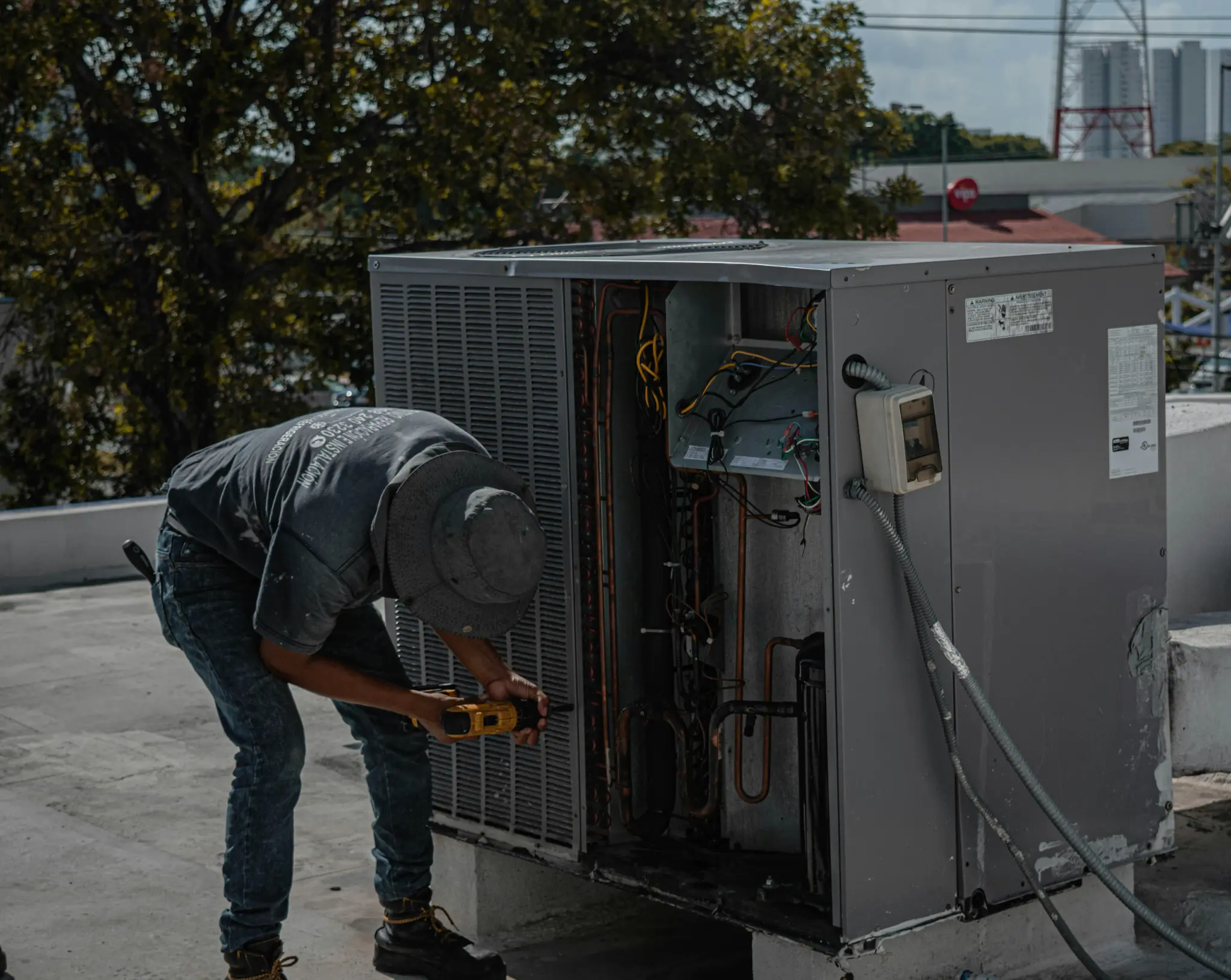 Close-up of HVAC diagnostic meter measuring system performance